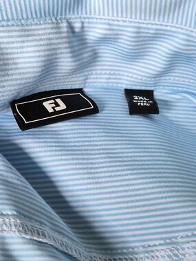 FootJoy Sky Blue & White Striped Golf Polo